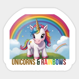 Unicorns & Rainbows Sticker